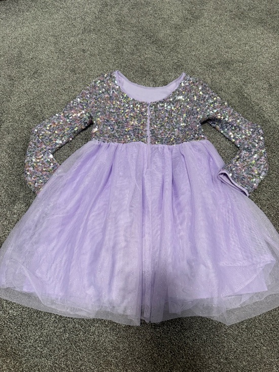 Cat & Jack Sequin Tulle Purple Dress Sz M (8) - Picture 3 of 6